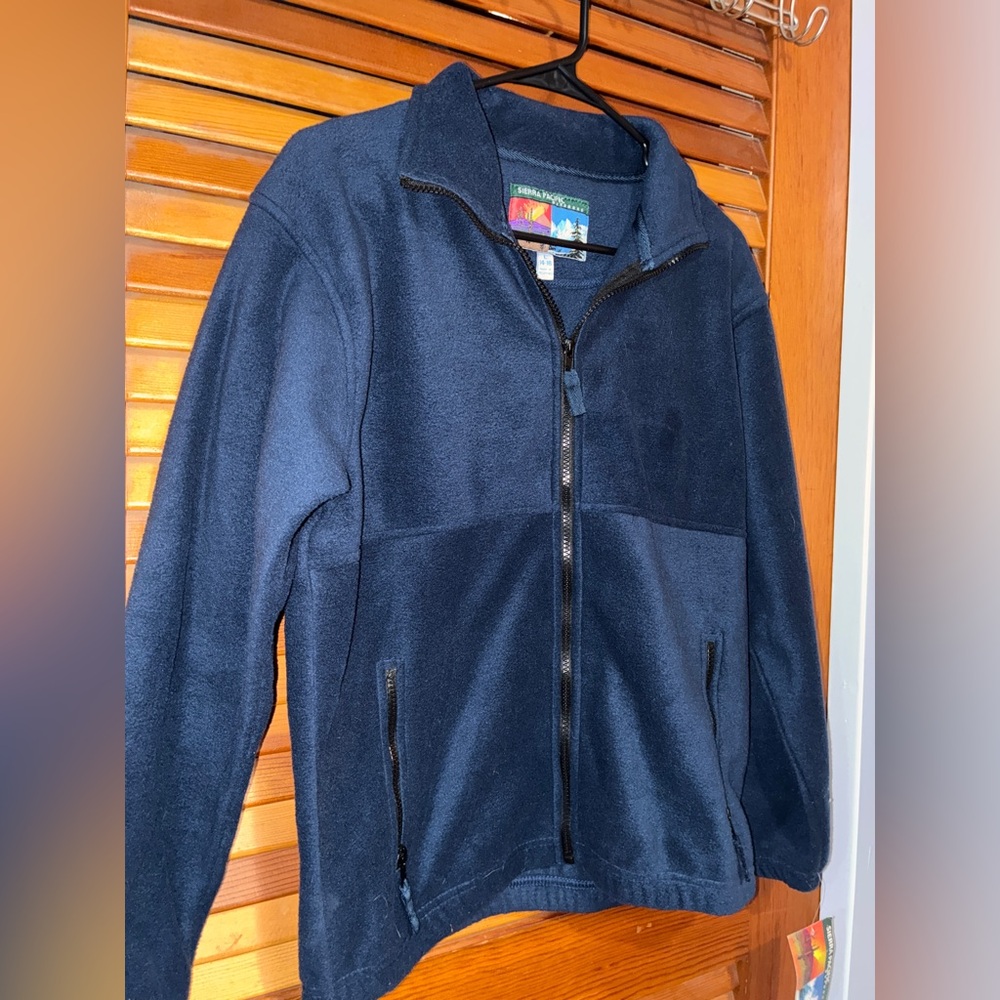 Sierra Pacific Fleece Full-Zip Jacket, Navy- mens size large